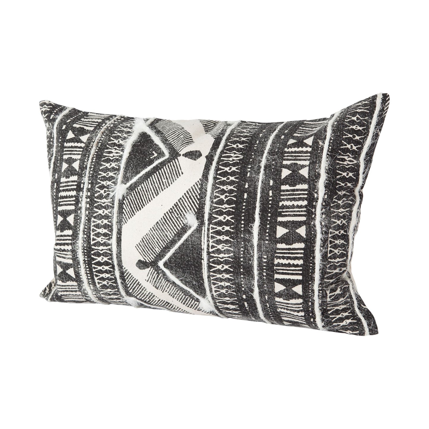 Beveridge II 14 x 26 Black And White Embroidered Pattern Decorative Pillow Cover