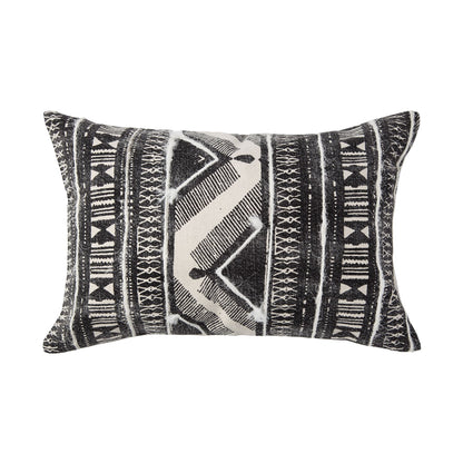 Beveridge II 14 x 26 Black And White Embroidered Pattern Decorative Pillow Cover
