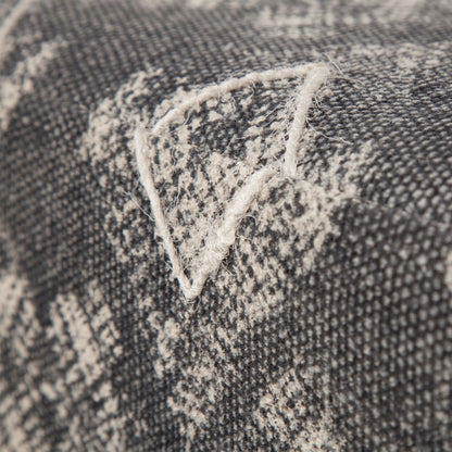 Pallu 18.75"H Dhurrie Cotton Cover w/Four Wooden Legs Ottoman