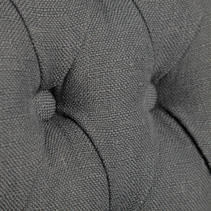 Mackenzie II Gray Plush Linen Covering Ash Solid Wood Base Dining Chair