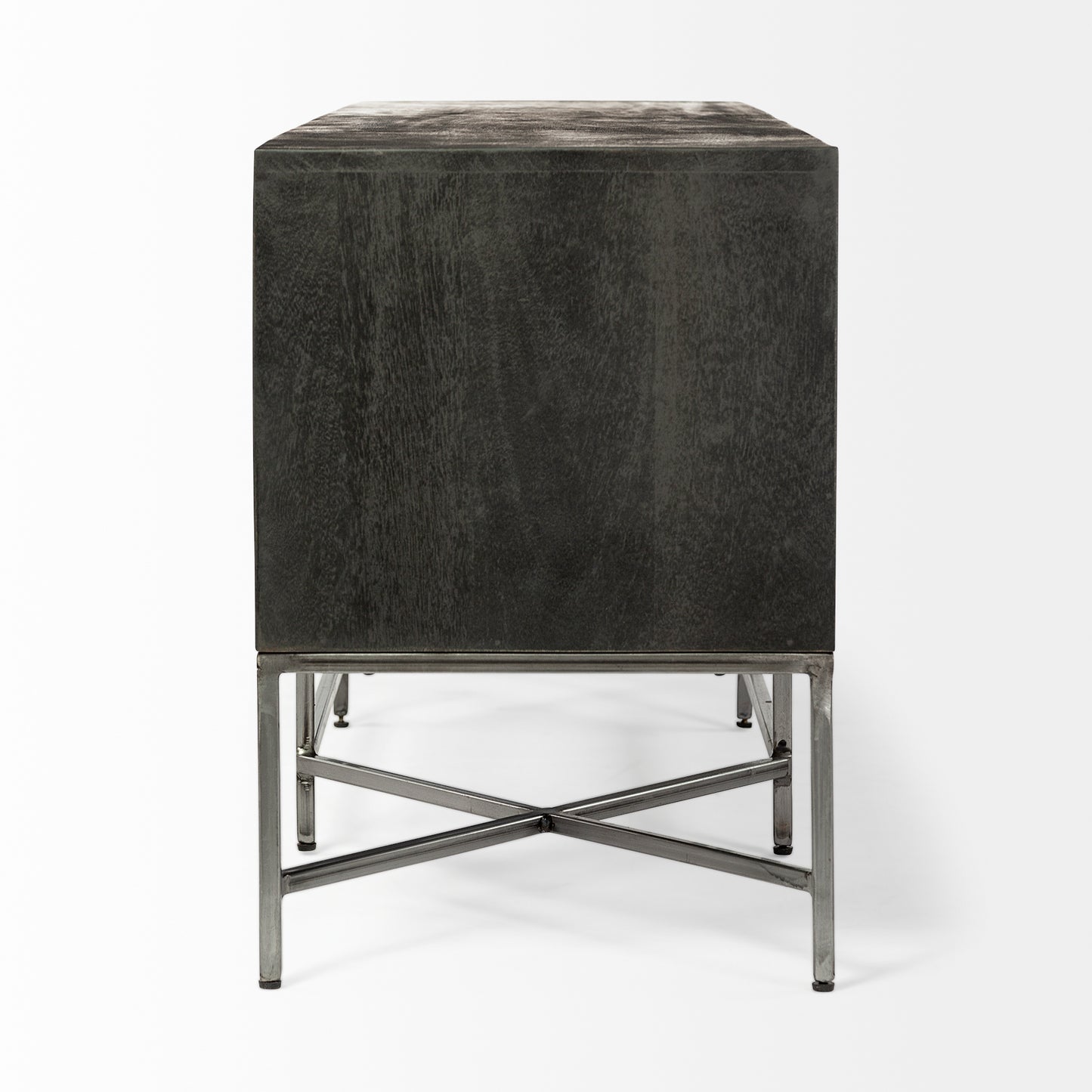 Hogarth I Dark Brown Solid Wood TV Stand Media Console with Storage, TV up to 81"