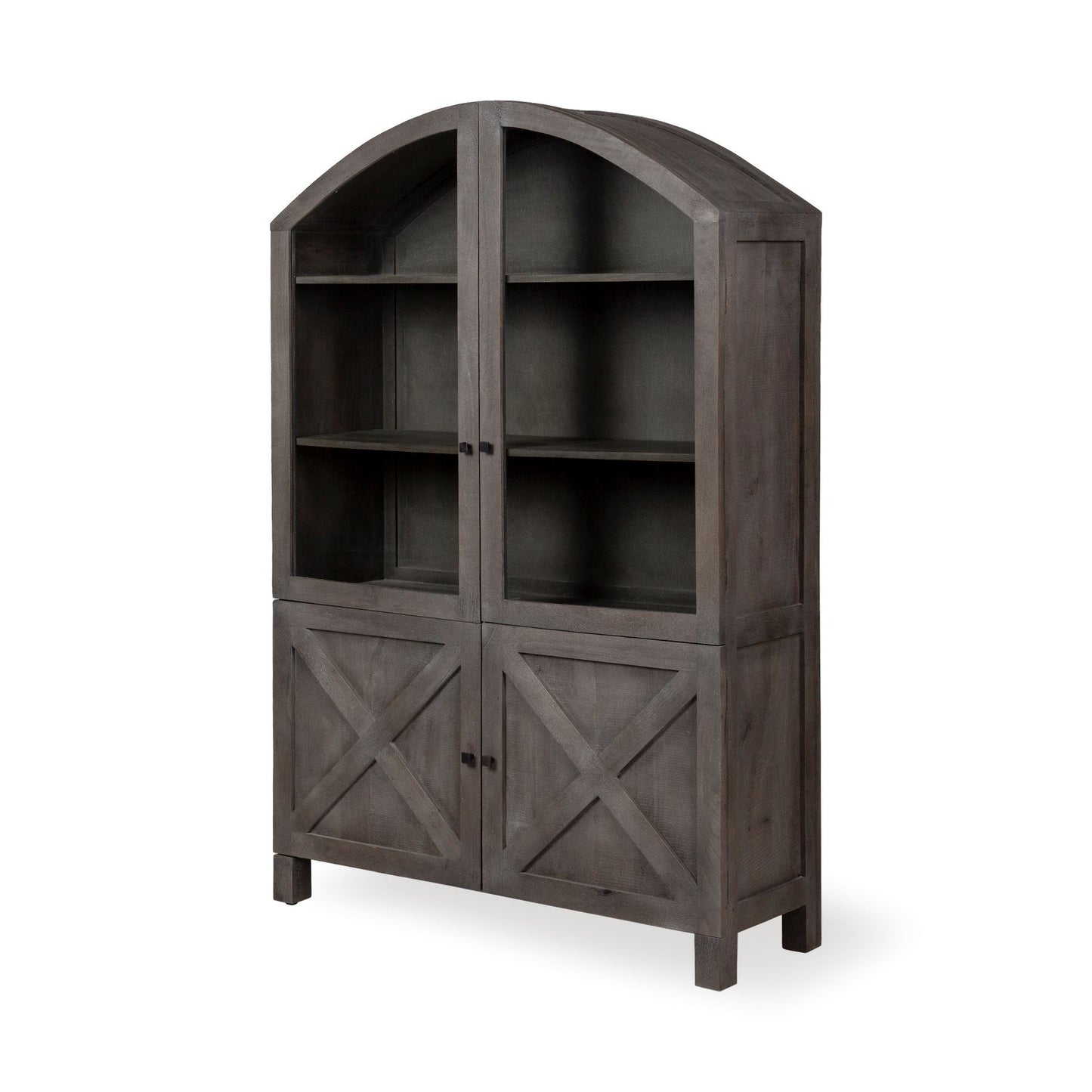 Barrett 48.5L X 17.25W X 73H Gray Solid Wood Display Cabinet