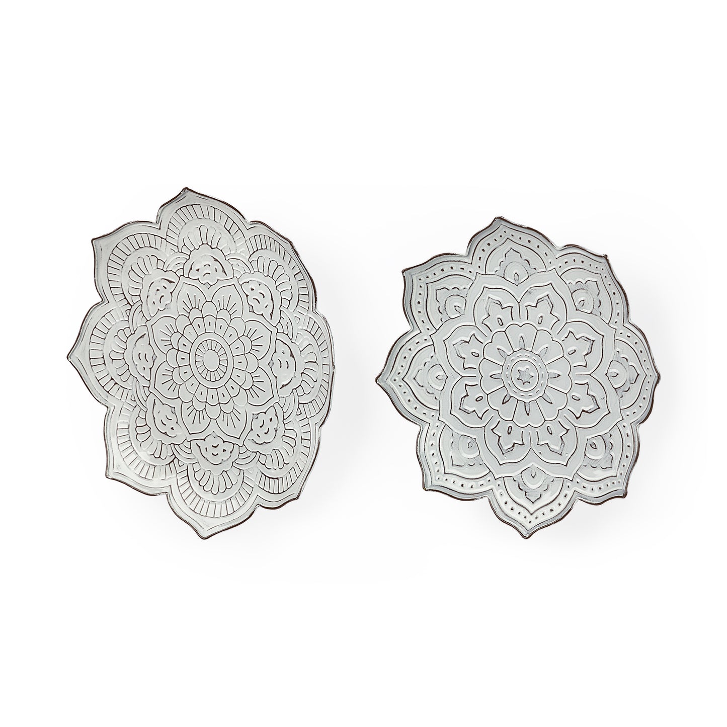 Miranda Set of 2 Stamped Metal Lotus Flower Wall Decor