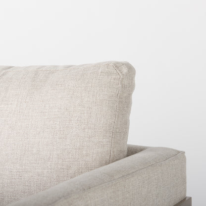 Rupert Cream Poly-Linen Seat w/ Gold Stainless Steel Frame Accent Chair