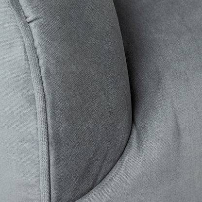 James II Gray Blue Velvet Covered Seat w Gold Swivel Base Accent Chair