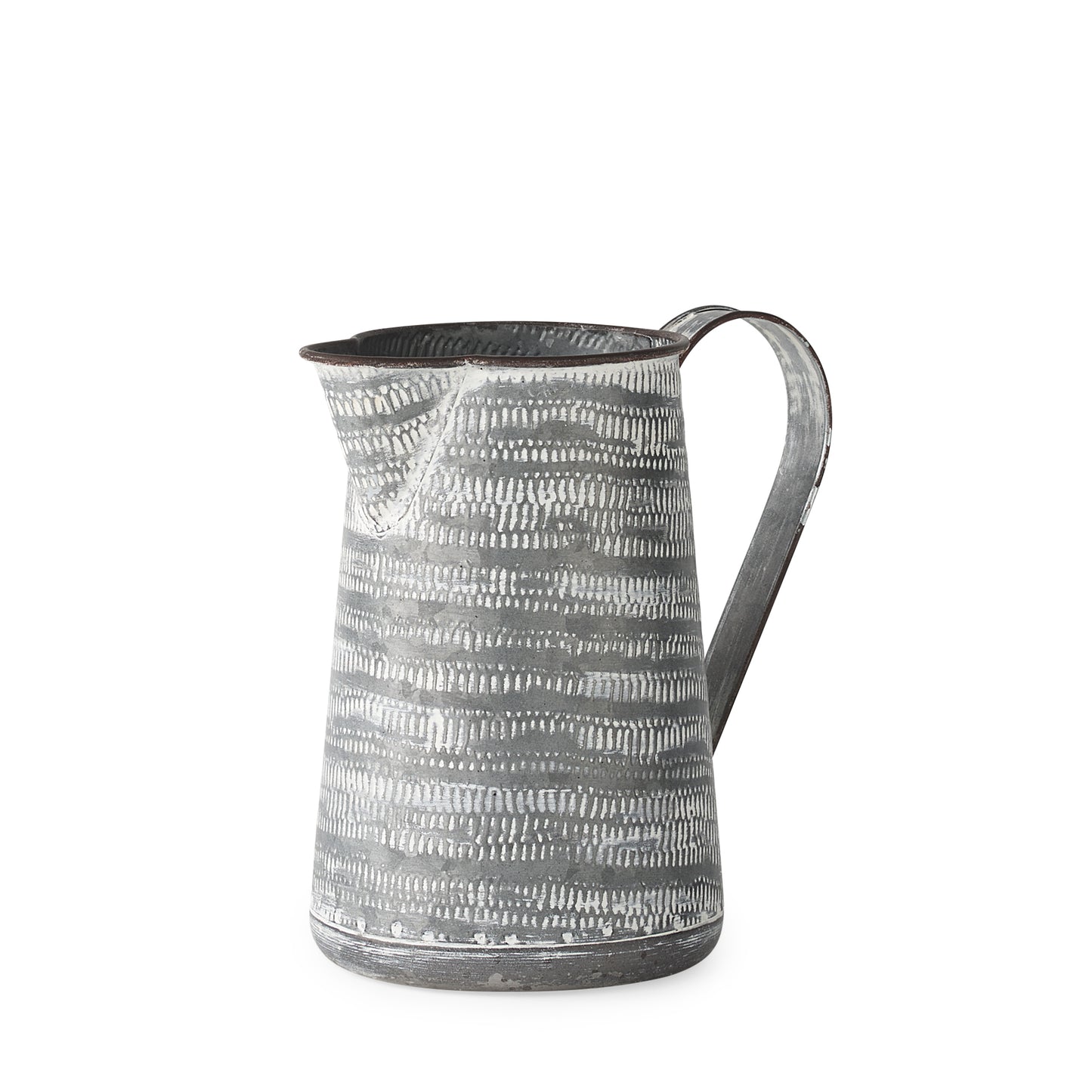 Serena I 8H Small Gray/White Textured Metal Jug