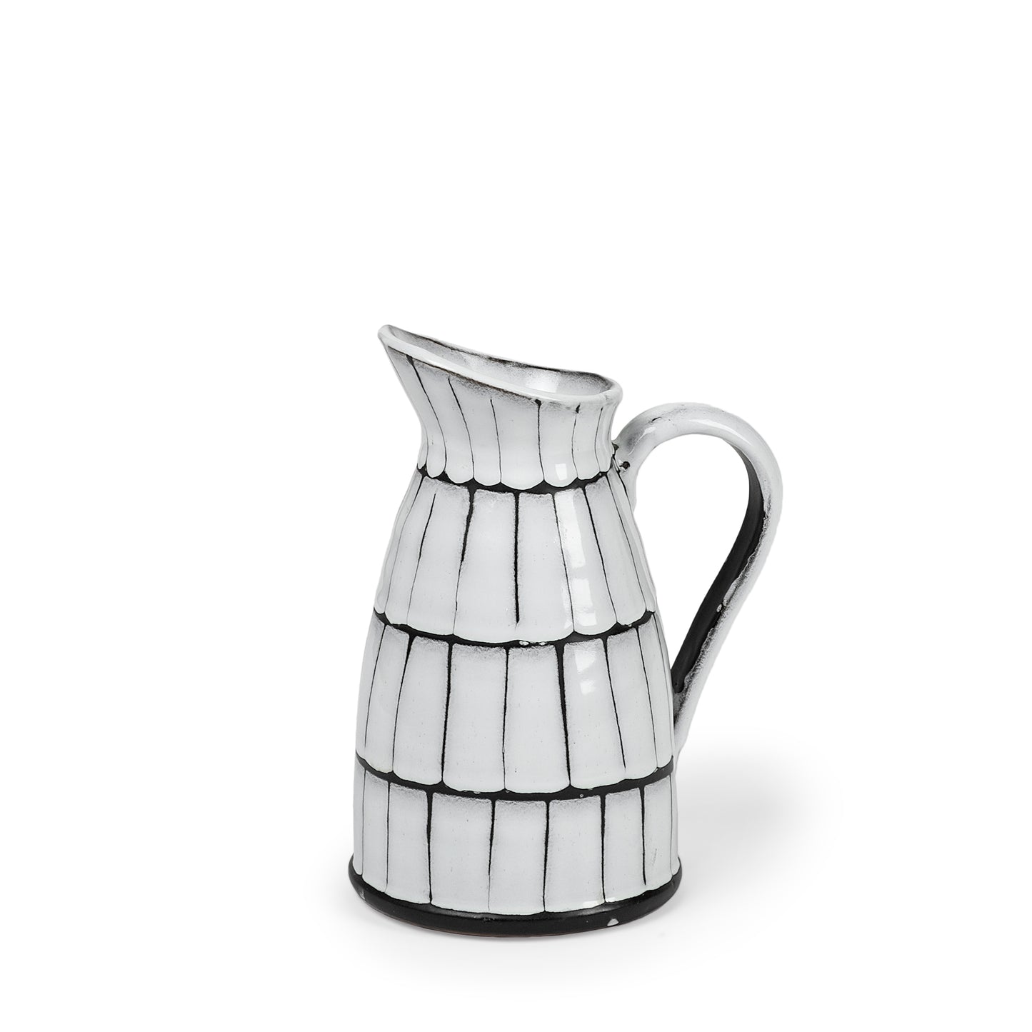 Lome Small White/Black Ceramic Jug