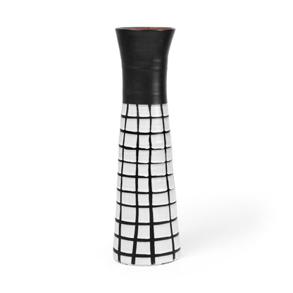 Luanda Small Black/White Large Ceramic Vase