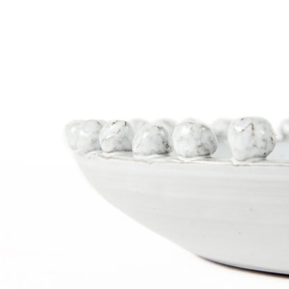 Basin 16" Round Off-White Glazed Decorative Bowl
