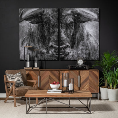 Velo II Large Black Metal Cylindrical Table Candle Holder