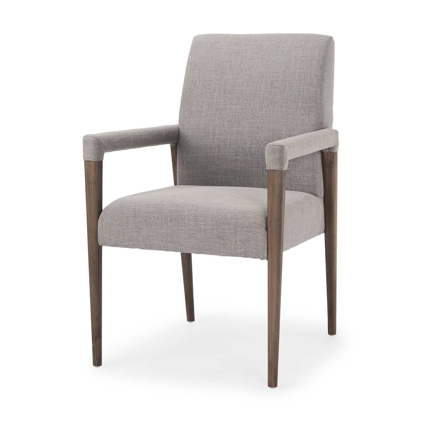 Palisades Grey Fabric Wrap Brown Wooden Frame Dining Chair