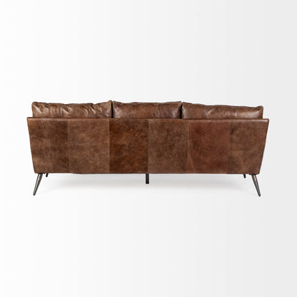 Cochrane II 82L x 33W x 32.25H Brown Leather Three Seater Sofa