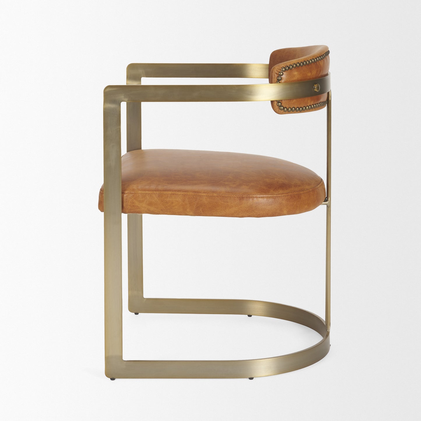 Vyra Dark Brown Wood w/ Cream Fabric Accent Chair