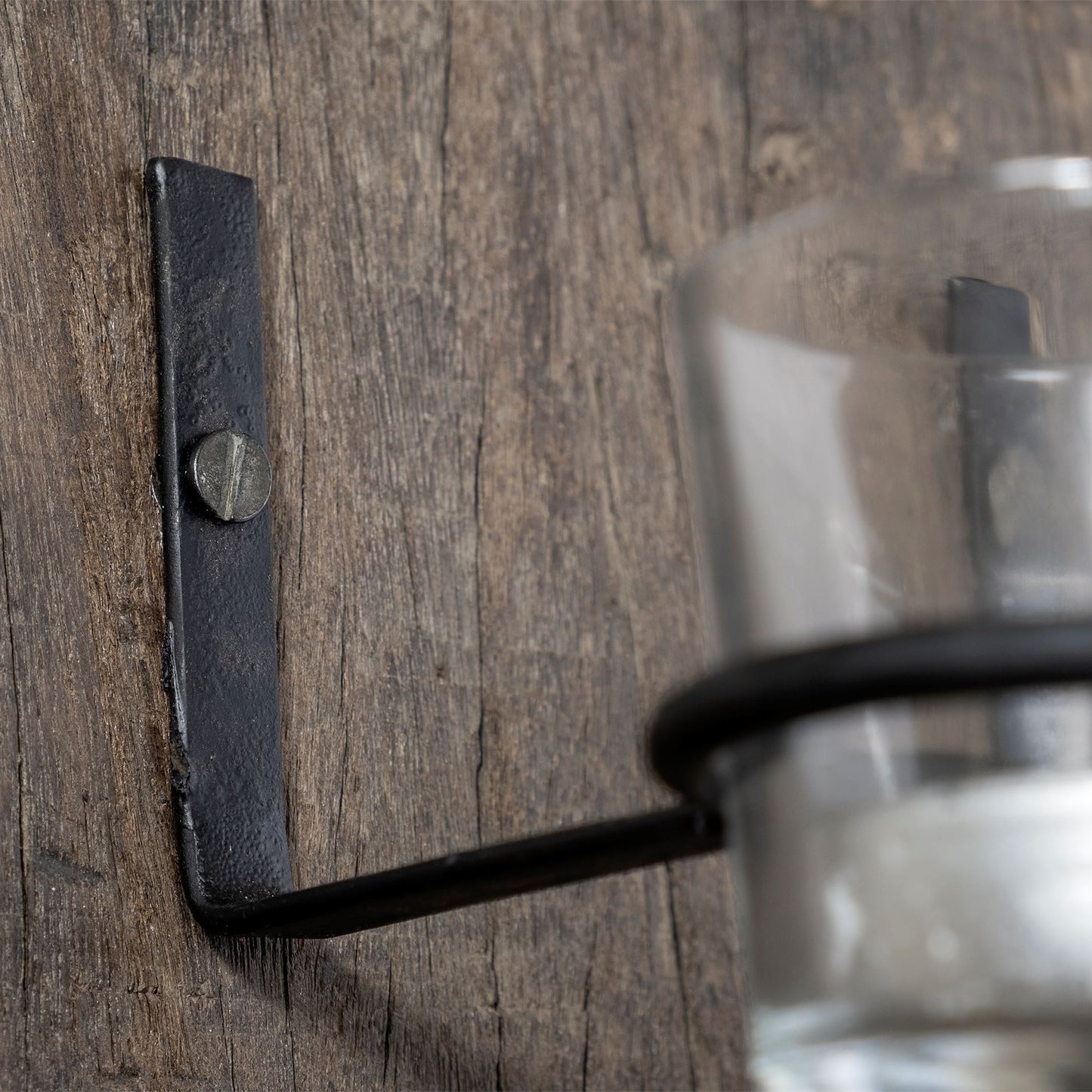 Burlington 66"H Brown Reclaimed Wood 10 Metal Ring Wall Candle Holder