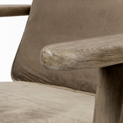 Olympus II Brown Velvet Covered Wooden Frame Accent Chair