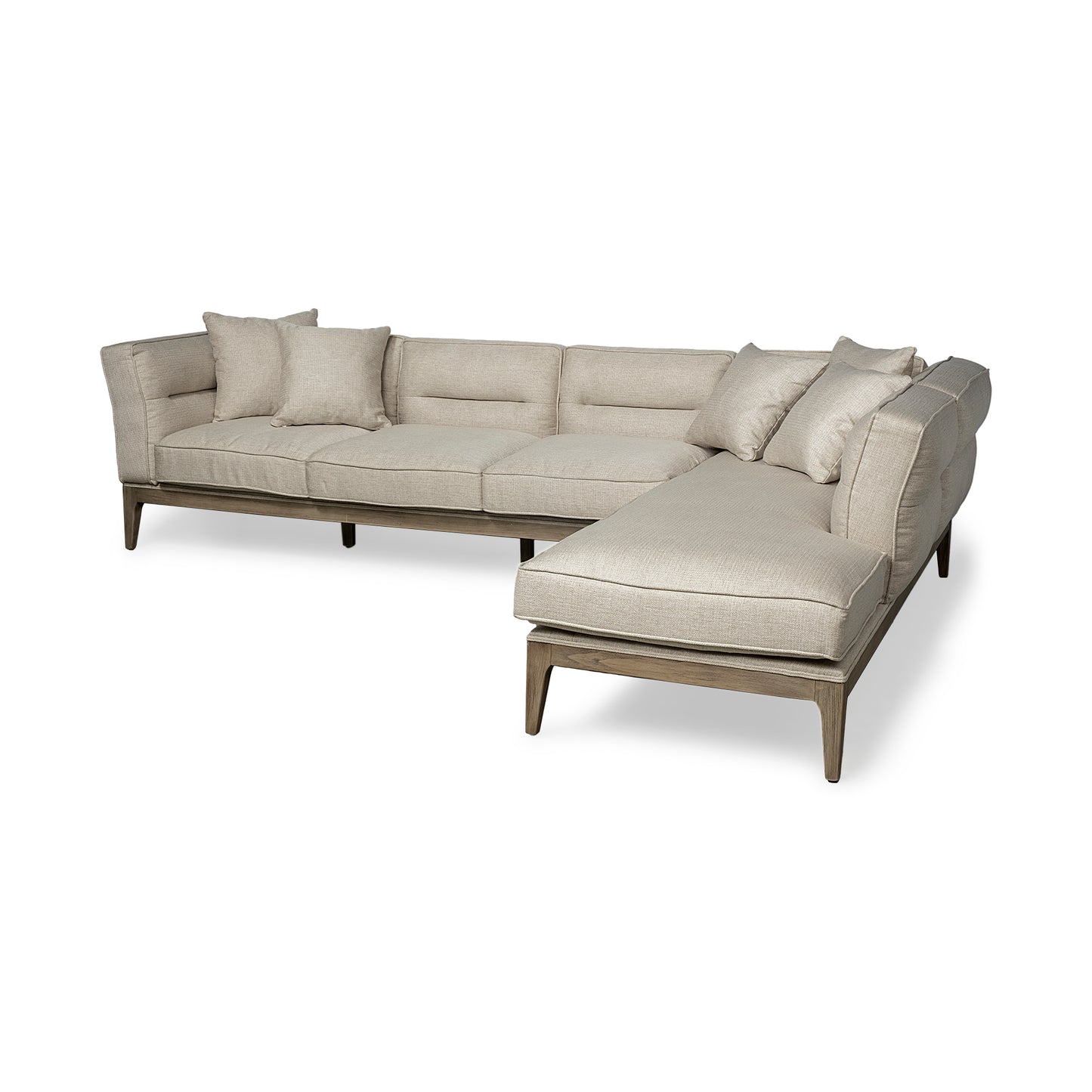 Denali III Beige Upholstered Wooden Frame Sectional