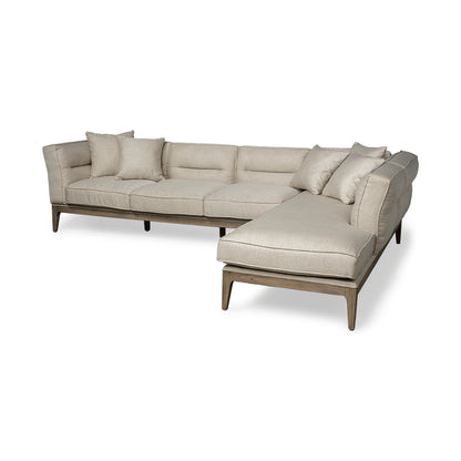 Denali III Beige Upholstered Wooden Frame Sectional
