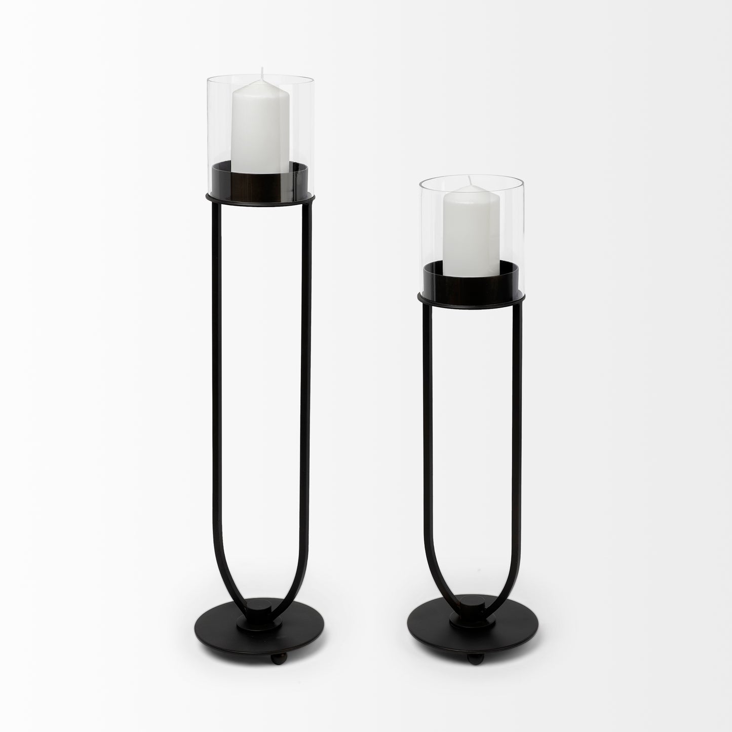 Salah I Small Black Iron Table Candle Holder