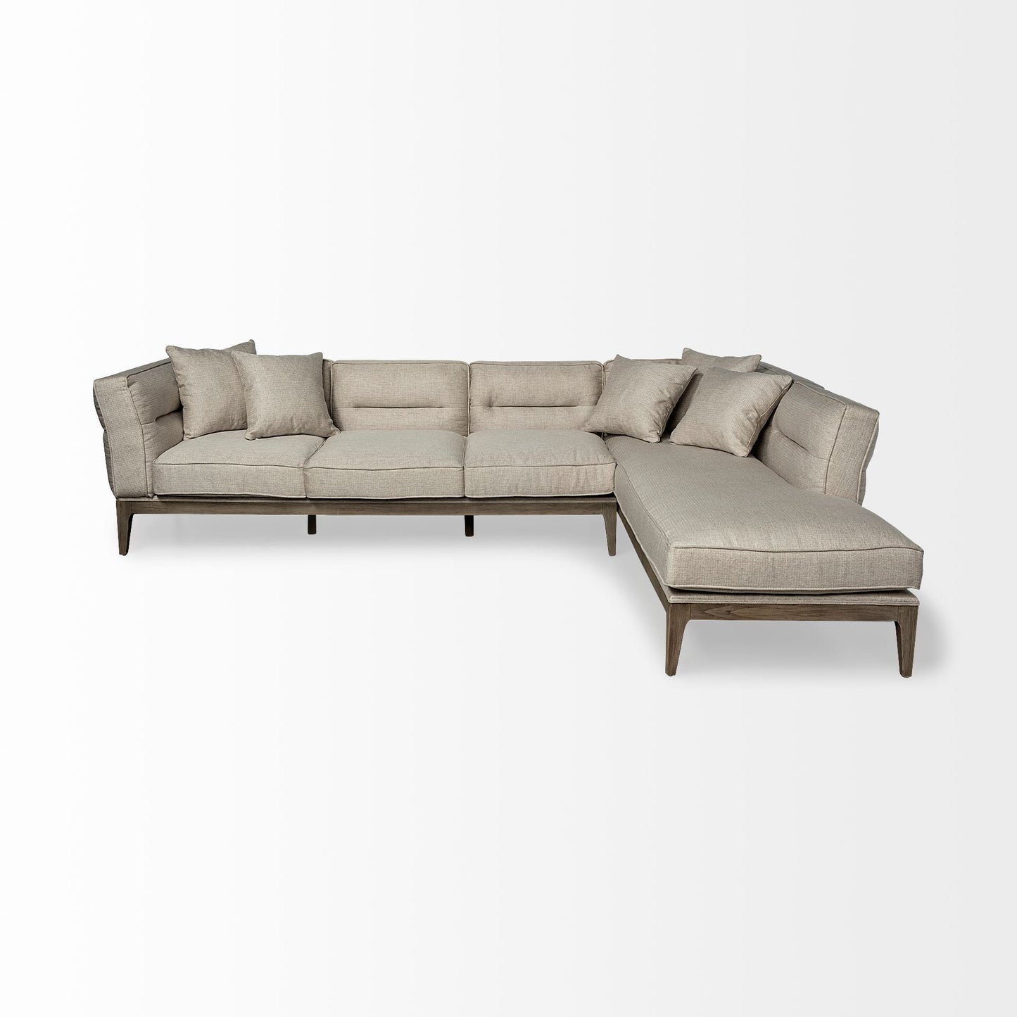 Denali III Beige Upholstered Wooden Frame Sectional
