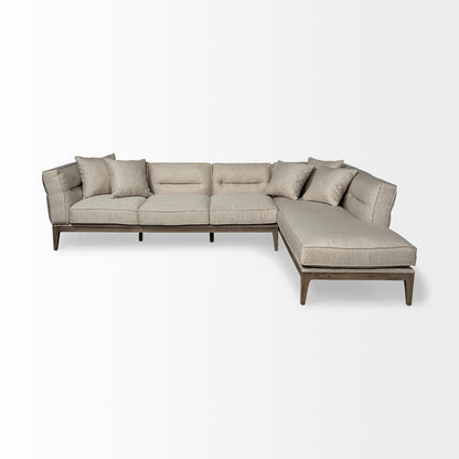 Denali III Beige Upholstered Wooden Frame Sectional