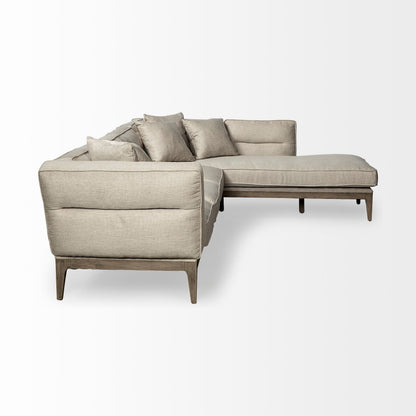 Denali III Beige Upholstered Wooden Frame Sectional