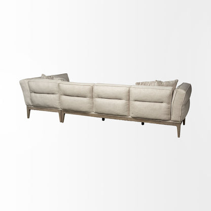 Denali III Beige Upholstered Wooden Frame Sectional