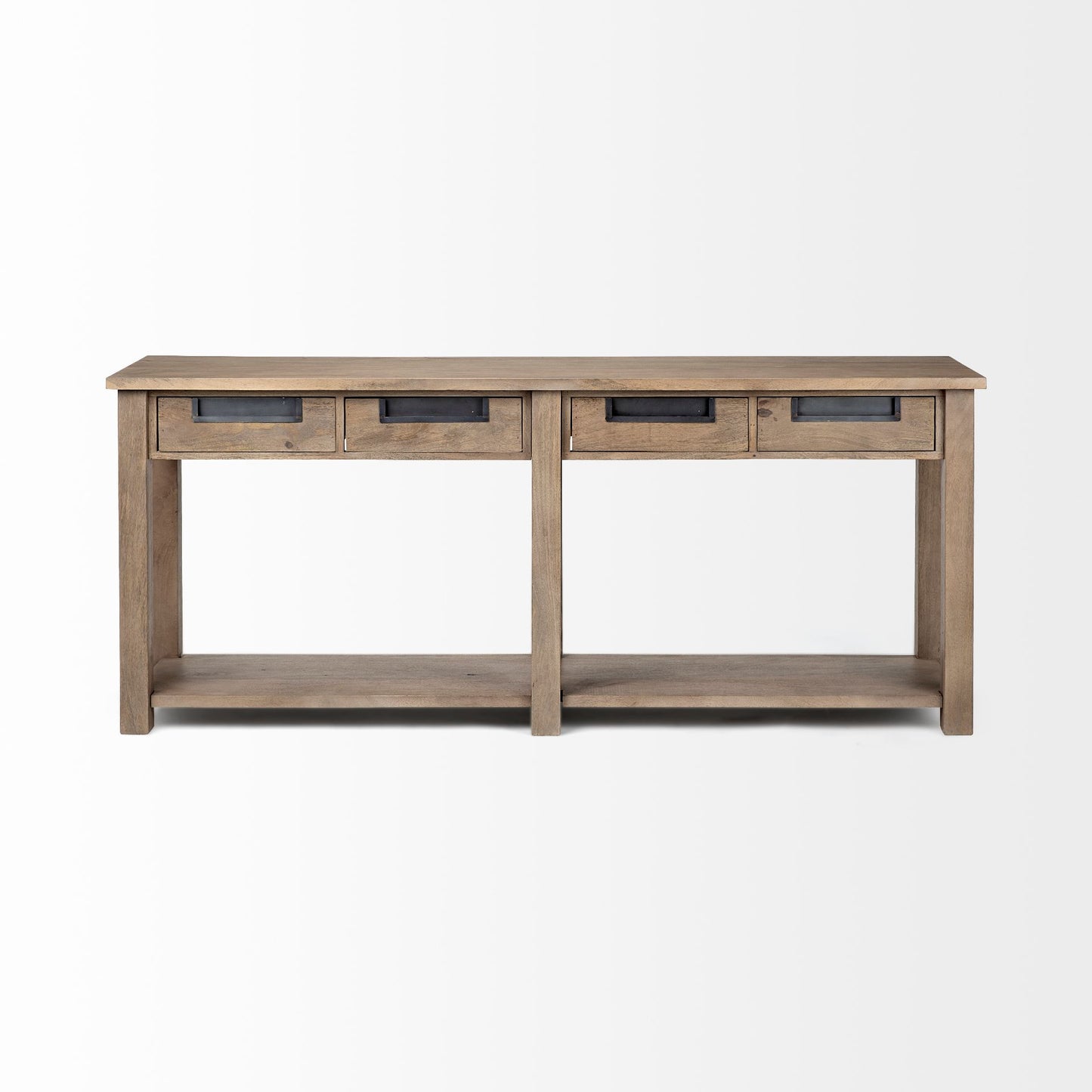 Harrelson III 72L x 18W Brown Wood 4 Drawer Console Table