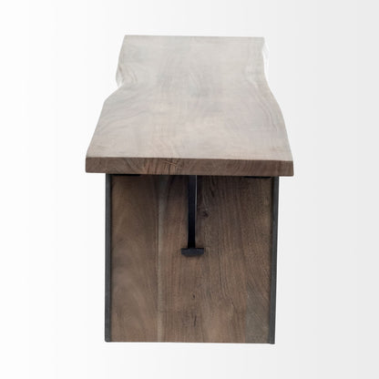 Ledger I 70L x 17W Brown Live-Edge Wooden Dining Bench