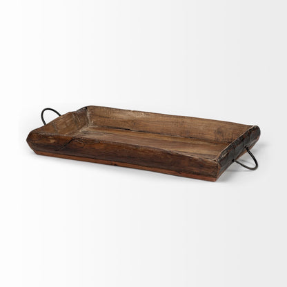 Durone (Set of 2) Brown Wooden Live Edge Serving Trays