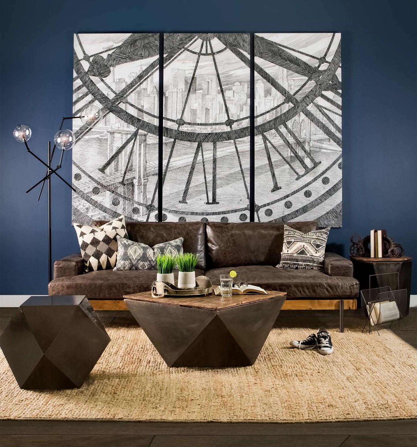 Colburne II 96" Brown Leather Three Seater Sofa