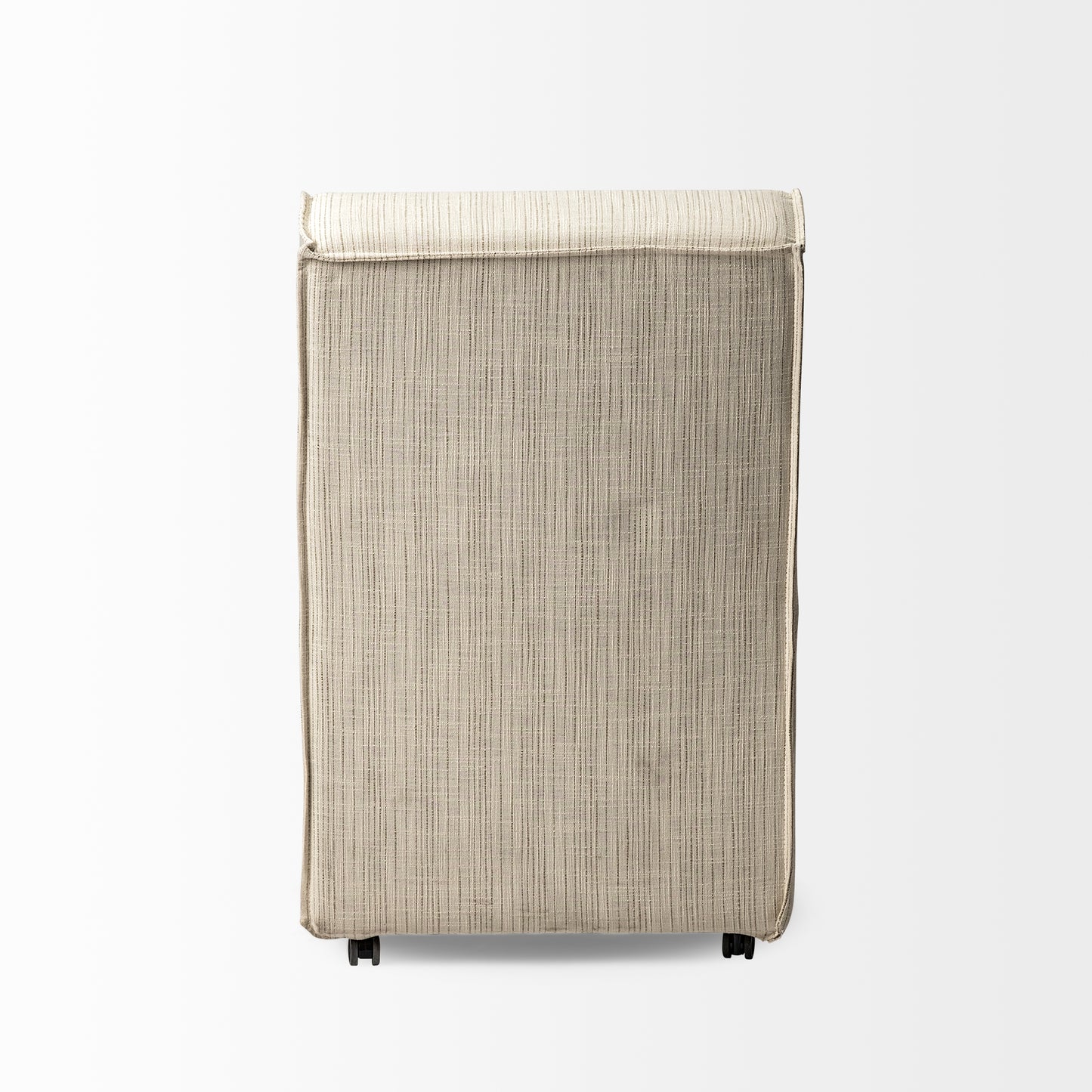 Damon Fully Upholstered Cream-Toned Fabric Dining Chair on Casters