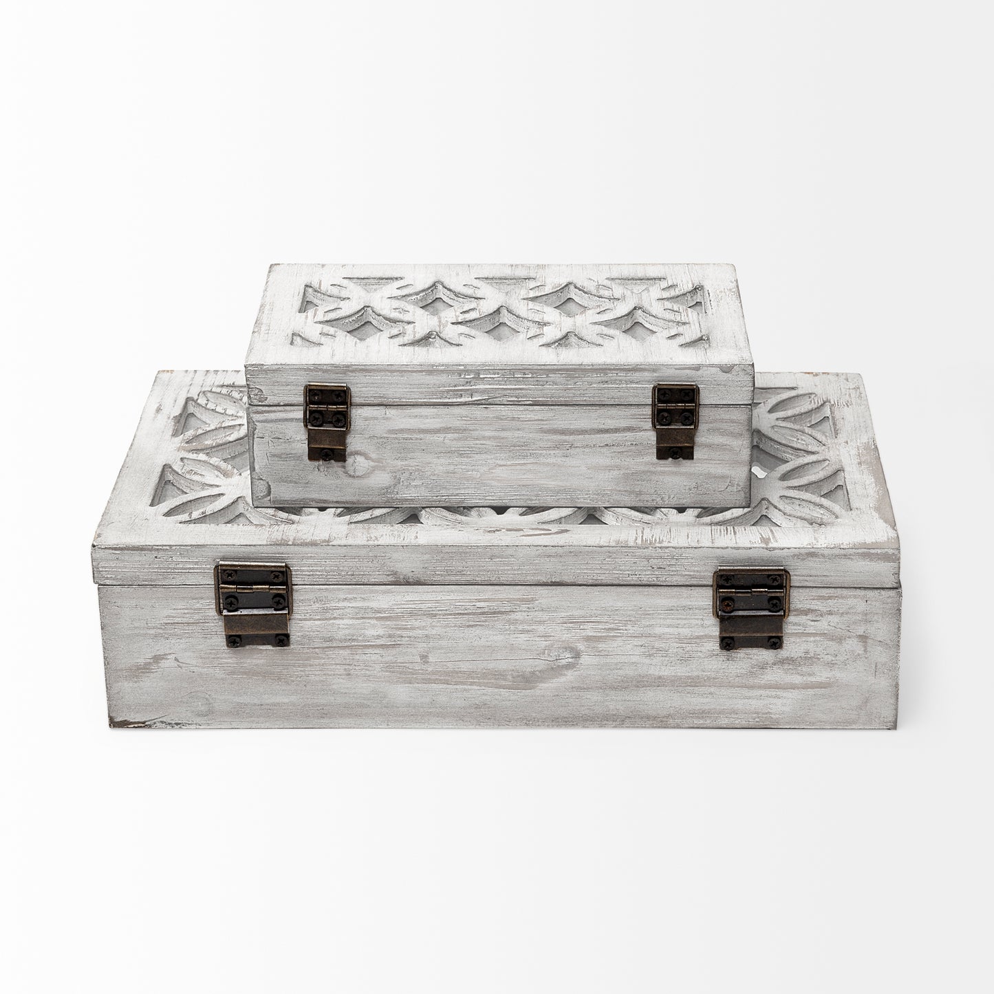 Floribundus (Set of 2) Off-White Decorative Boxes