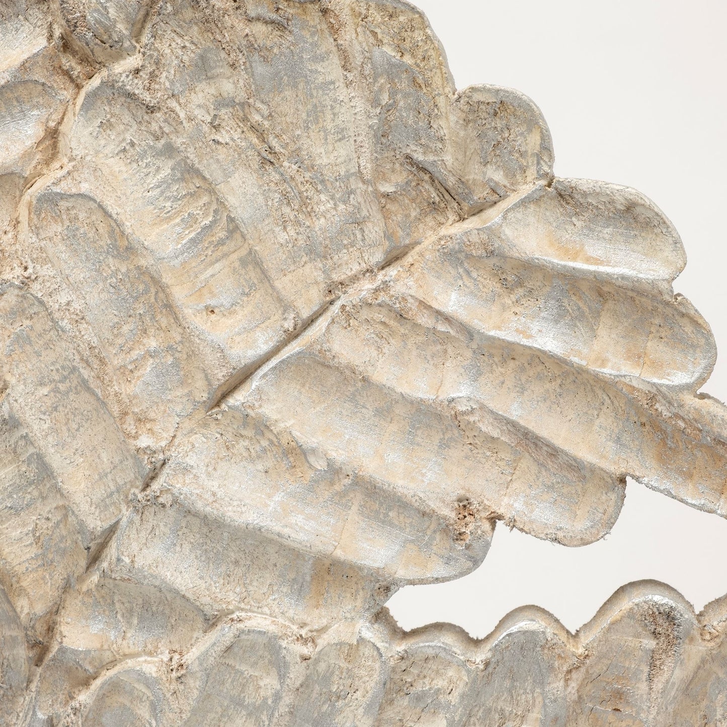 Kamara I (Small) 12L x 4W White Washed Wood W/Antiqued Silver Botanical Decorative Object