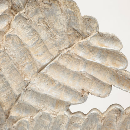 Kamara I (Small) 12L x 4W White Washed Wood W/Antiqued Silver Botanical Decorative Object