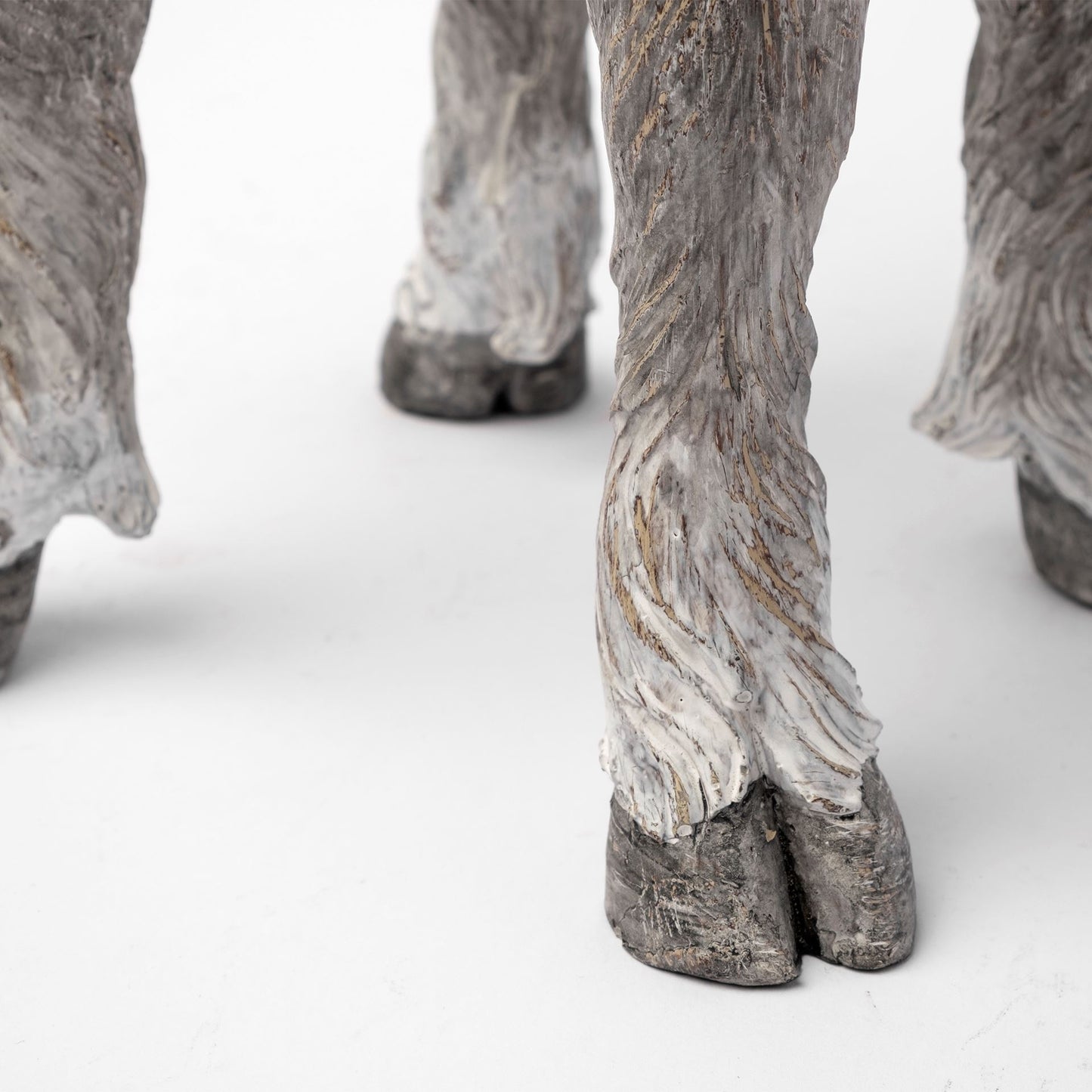 Pan Small Gray Ceramic Hoofed Table Candle Holder