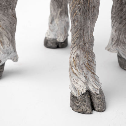 Pan Small Gray Ceramic Hoofed Table Candle Holder