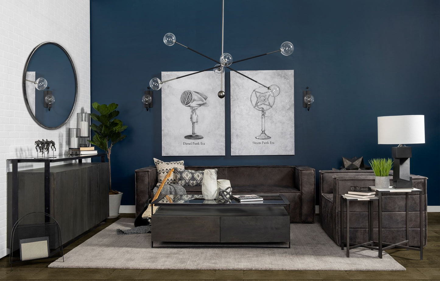 Volta I Short Gray Cream Glass Abstract Pattern Vase