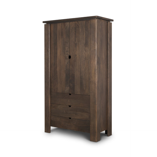 Wallen Solid Dark Brown Wood Curio Cabinet