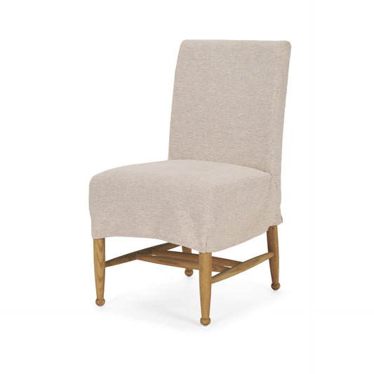 Whitley Oatmeal Performance Fabric w/ Oak Wood Dining Chair