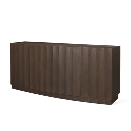 Swanson Dark Brown Wooden Scalloped Sideboard