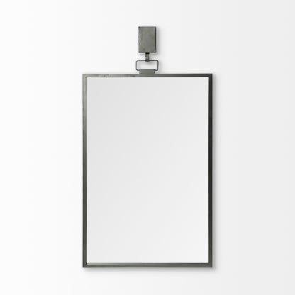 Grimm 24x43 Rectangular Gray Metal Frame Mirror