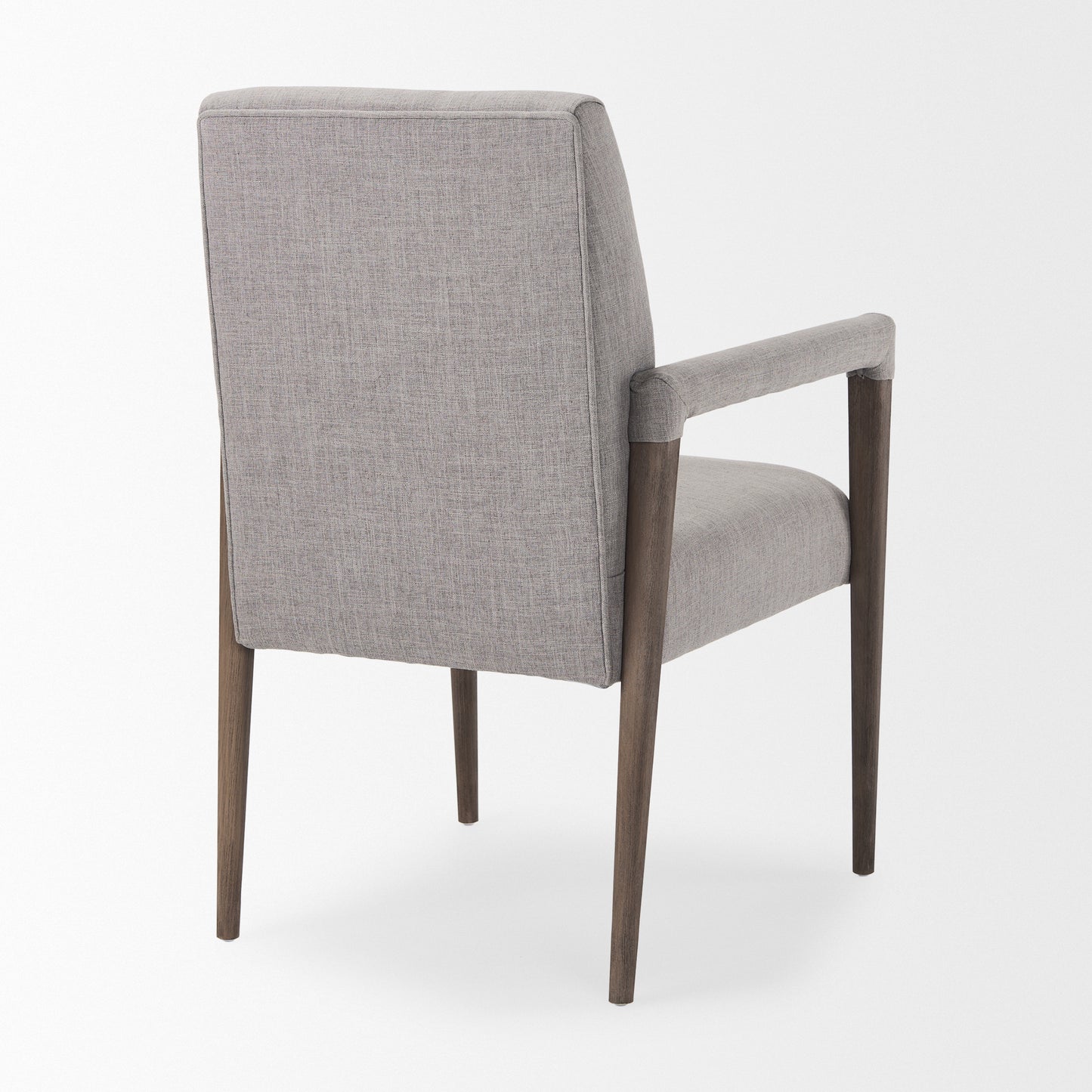 Palisades Grey Fabric Wrap Brown Wooden Frame Dining Chair