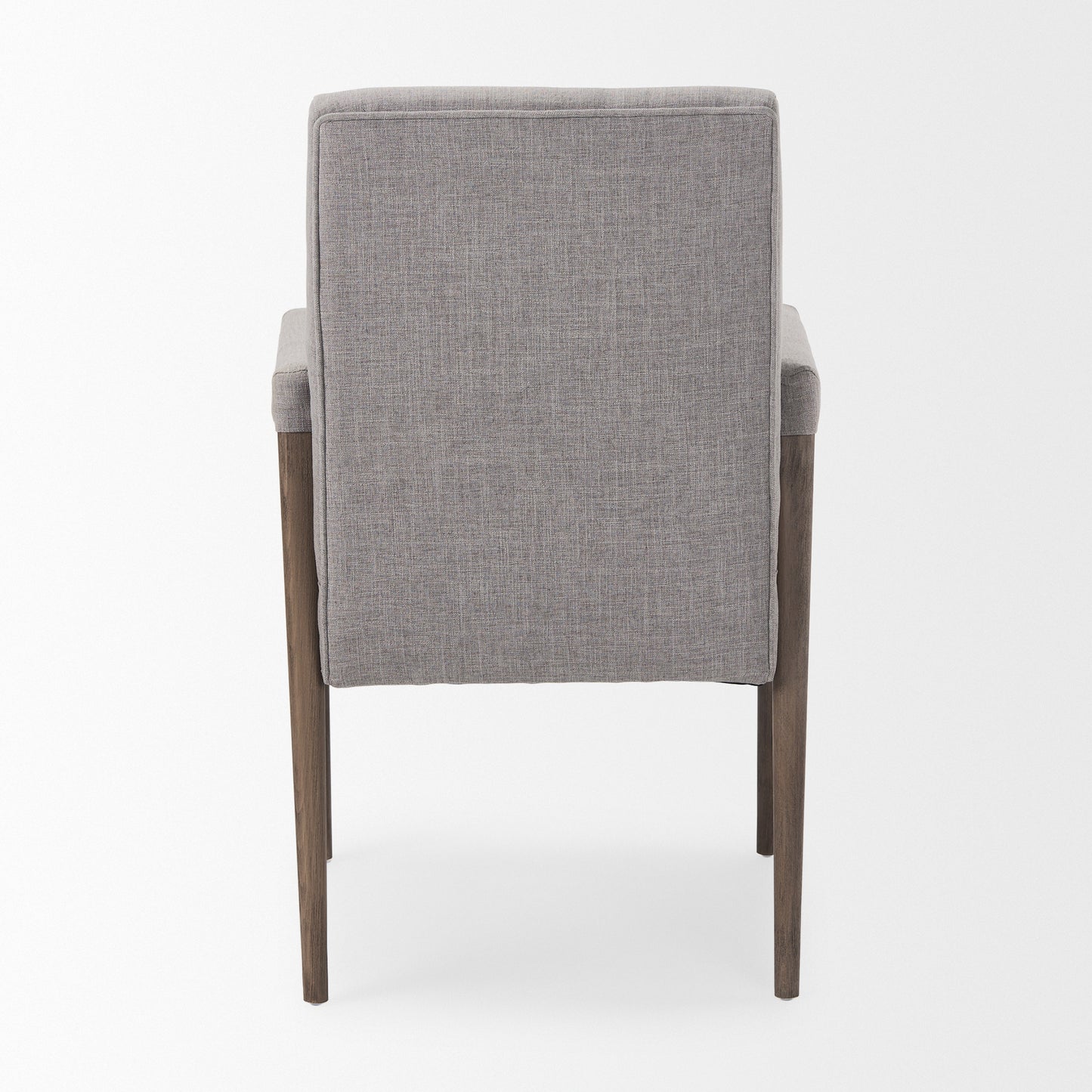 Palisades Grey Fabric Wrap Brown Wooden Frame Dining Chair