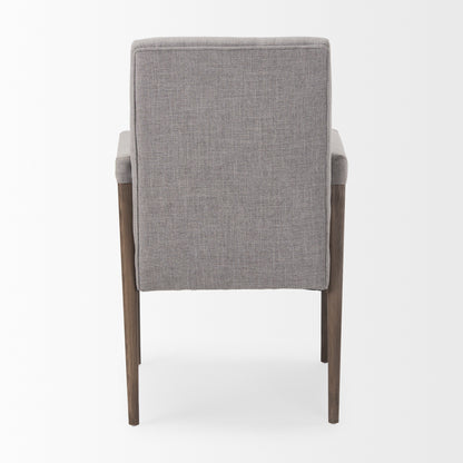 Palisades Grey Fabric Wrap Brown Wooden Frame Dining Chair