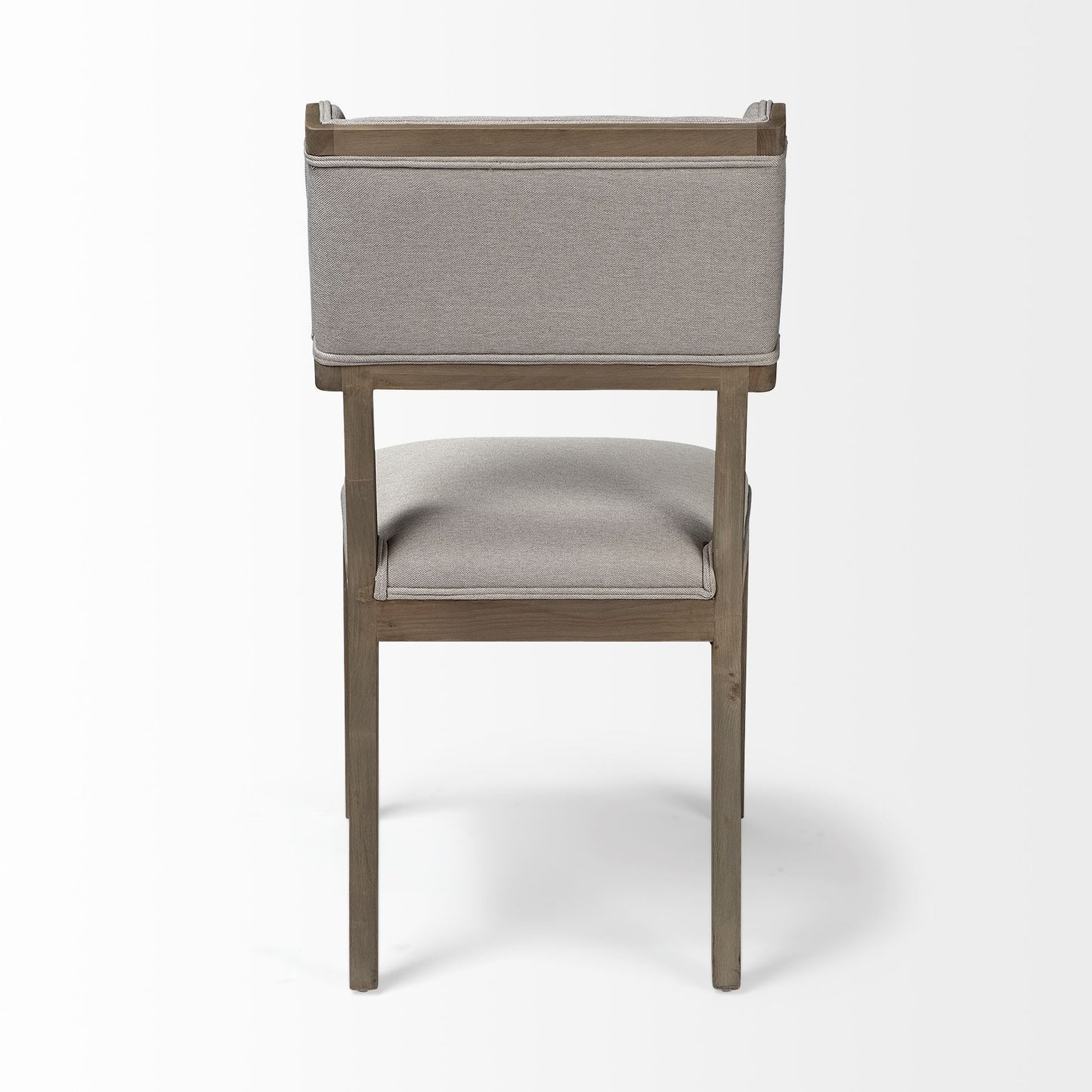 Tenton II Grey Fabric Seat Brown Wood Frame Dining Chair
