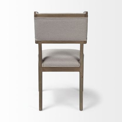 Tenton II Grey Fabric Seat Brown Wood Frame Dining Chair