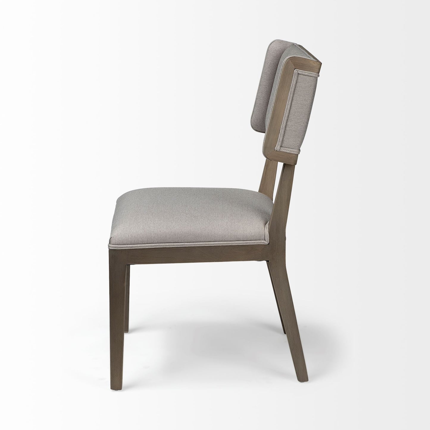 Tenton II Grey Fabric Seat Brown Wood Frame Dining Chair