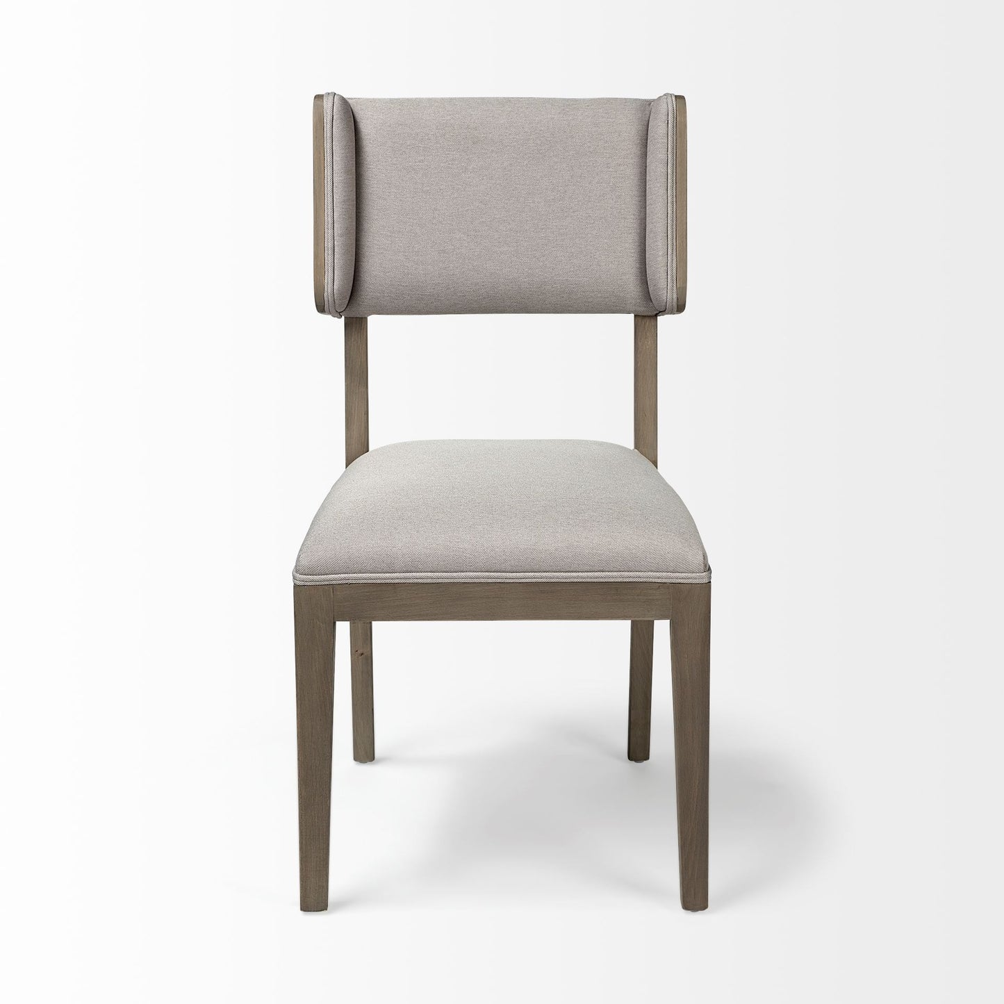 Tenton II Grey Fabric Seat Brown Wood Frame Dining Chair