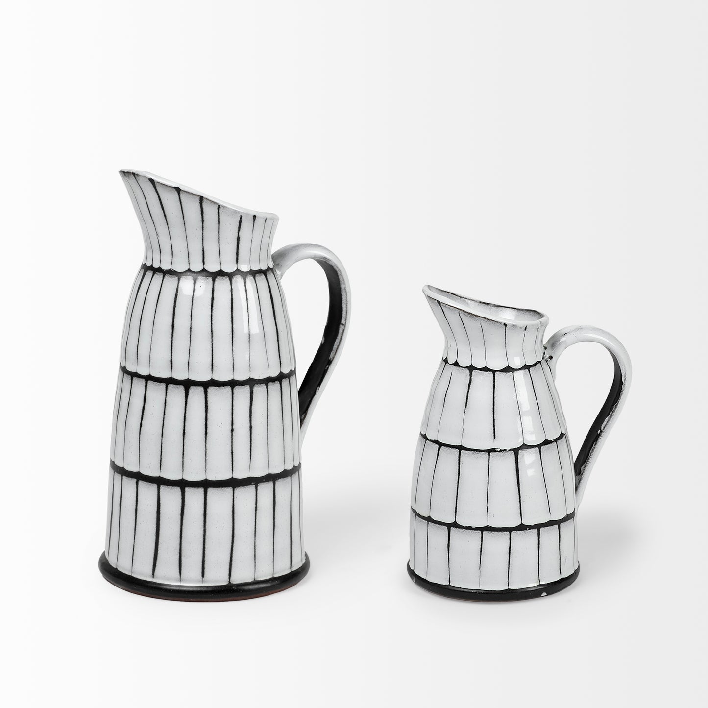 Lome Small White/Black Ceramic Jug