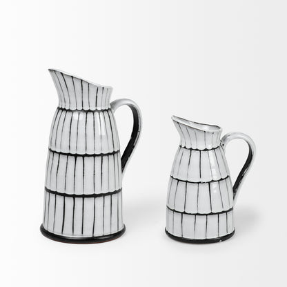 Lome Small White/Black Ceramic Jug